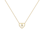 0.18CTW Lab Grown Diamond Heart Necklace In 14K Solid Gold/Platinum - 