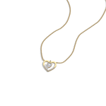 0.18CTW Lab Grown Diamond Heart Necklace In 14K Solid Gold/Platinum - 