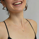 0.18CTW Lab Grown Diamond Heart Necklace In 14K Solid Gold/Platinum - 