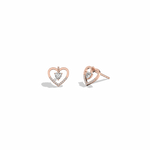 Lab Diamond Heart Stud Earrings In 14K Solid Gold/Platinum - Earrings