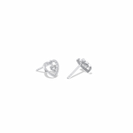 Lab Diamond Heart Stud Earrings In 14K Solid Gold/Platinum - Earrings