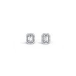1CTW Beaded Edge Halo Lab - Grown Diamond Studs - Earrings