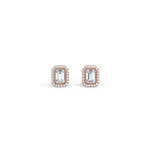 1CTW Beaded Edge Halo Lab - Grown Diamond Studs - Earrings