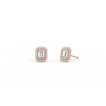 1CTW Beaded Edge Halo Lab - Grown Diamond Studs - Earrings
