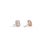 1CTW Beaded Edge Halo Lab - Grown Diamond Studs - Earrings