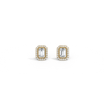 1CTW Beaded Edge Halo Lab - Grown Diamond Studs - Earrings