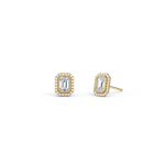 1CTW Beaded Edge Halo Lab - Grown Diamond Studs - Earrings