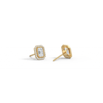 1CTW Beaded Edge Halo Lab - Grown Diamond Studs - Earrings
