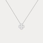 Lab Diamond Clover Pendant Necklace In 14K Solid Gold/Platinum - Necklaces