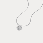 Lab Diamond Clover Pendant Necklace In 14K Solid Gold/Platinum - Necklaces