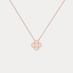 Lab Diamond Clover Pendant Necklace In 14K Solid Gold/Platinum - Necklaces