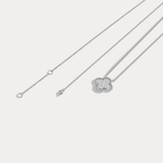 Lab Diamond Clover Pendant Necklace In 14K Solid Gold/Platinum - Necklaces