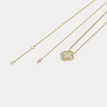 Lab Diamond Clover Pendant Necklace In 14K Solid Gold/Platinum - Necklaces
