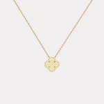 Lab Diamond Clover Pendant Necklace In 14K Solid Gold/Platinum - Necklaces