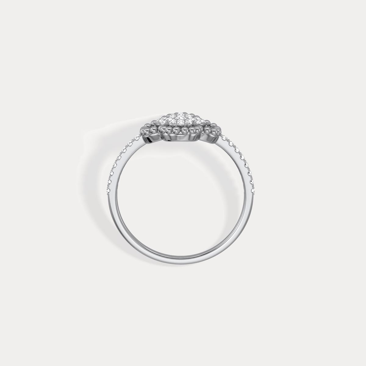 14K Gold / Platinum Pave Lab - Grown Diamond Clover Ring - Rings