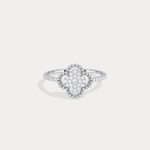 14K Gold / Platinum Pave Lab - Grown Diamond Clover Ring - Rings