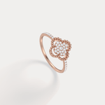 14K Gold / Platinum Pave Lab - Grown Diamond Clover Ring - Rings