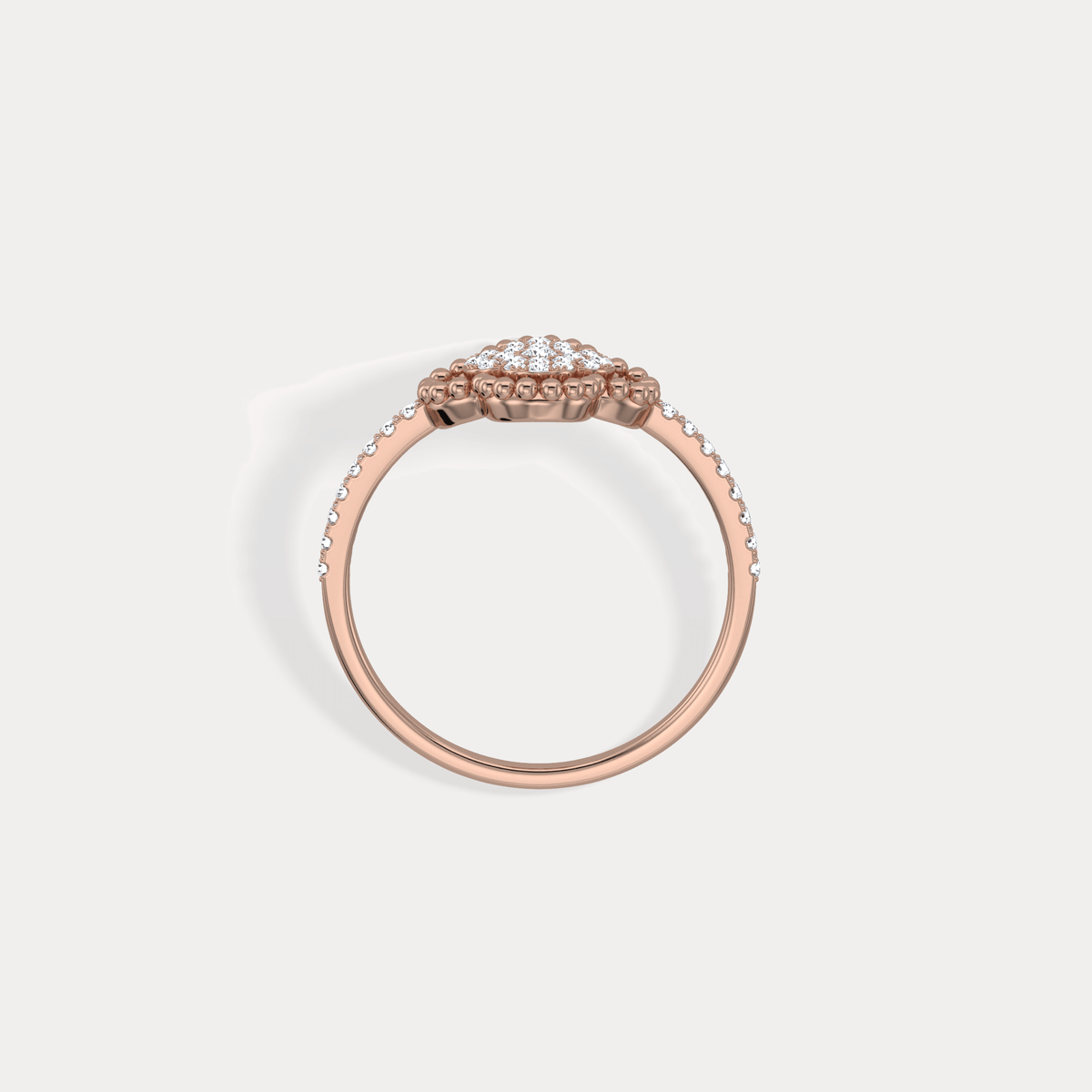 14K Gold / Platinum Pave Lab - Grown Diamond Clover Ring - Rings