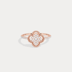 14K Gold / Platinum Pave Lab - Grown Diamond Clover Ring - Rings