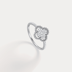 14K Gold / Platinum Pave Lab - Grown Diamond Clover Ring - Rings