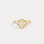 14K Gold / Platinum Pave Lab - Grown Diamond Clover Ring - Rings