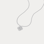 14K Gold Four Leaft Clover Pendant Necklace With Lab Dimaond - Necklaces