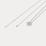 14K Gold Four Leaft Clover Pendant Necklace With Lab Dimaond - Necklaces