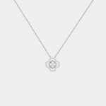14K Gold Four Leaft Clover Pendant Necklace With Lab Dimaond - Necklaces
