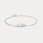 14K Solid Gold Bezel Chain Bracelet With Lab Diamond - Bracelets
