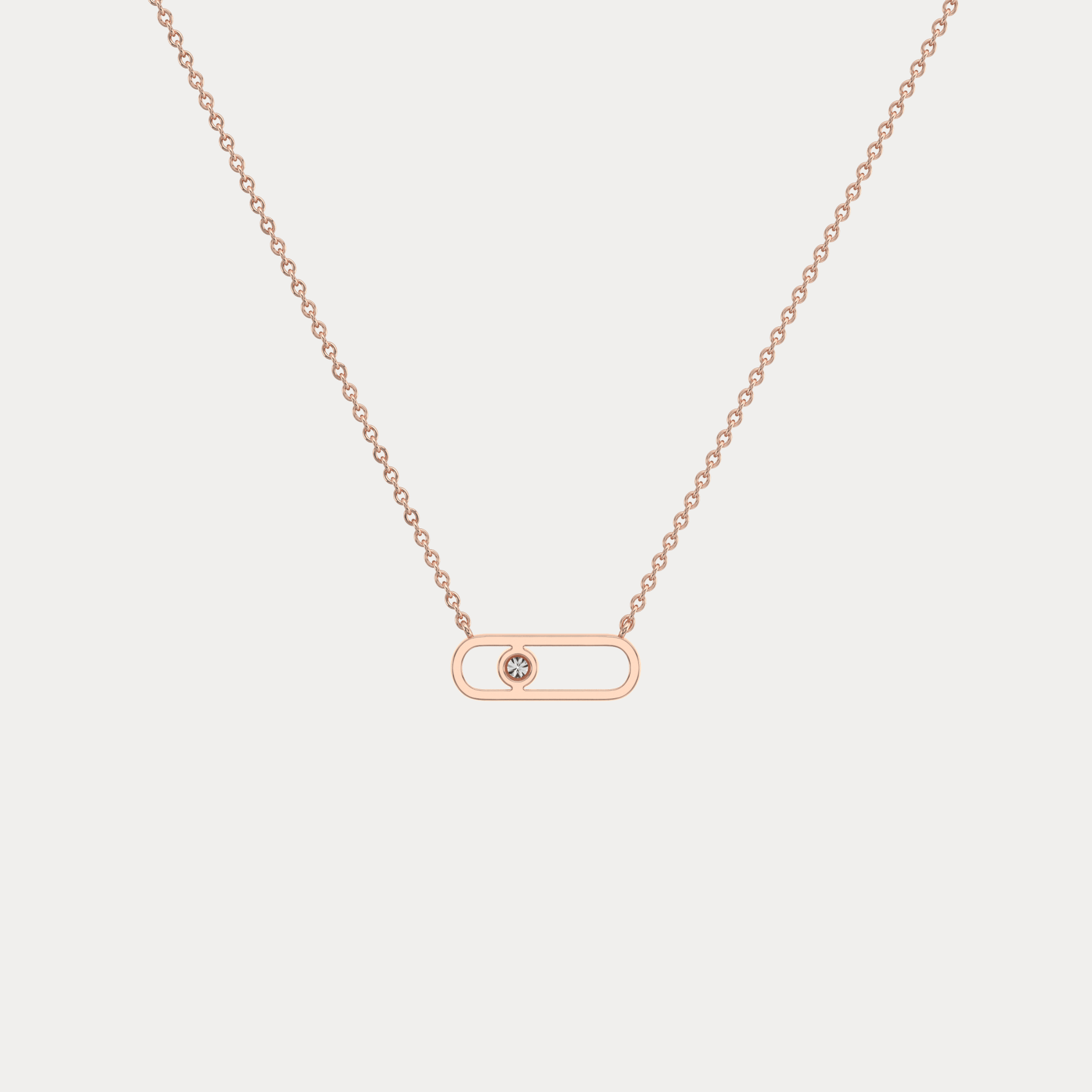 Minimalist Bezel Set Lab Grown Sliding Solitaire Bar Necklace in 14K Gold/Platinum - Necklaces