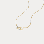 Minimalist Bezel Set Lab Grown Sliding Solitaire Bar Necklace in 14K Gold/Platinum - Necklaces