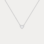 Lab Diamond Heart Pendant Necklace In 14K Solid Gold/Platinum - Necklaces