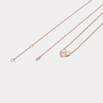 Lab Diamond Heart Pendant Necklace In 14K Solid Gold/Platinum - Necklaces