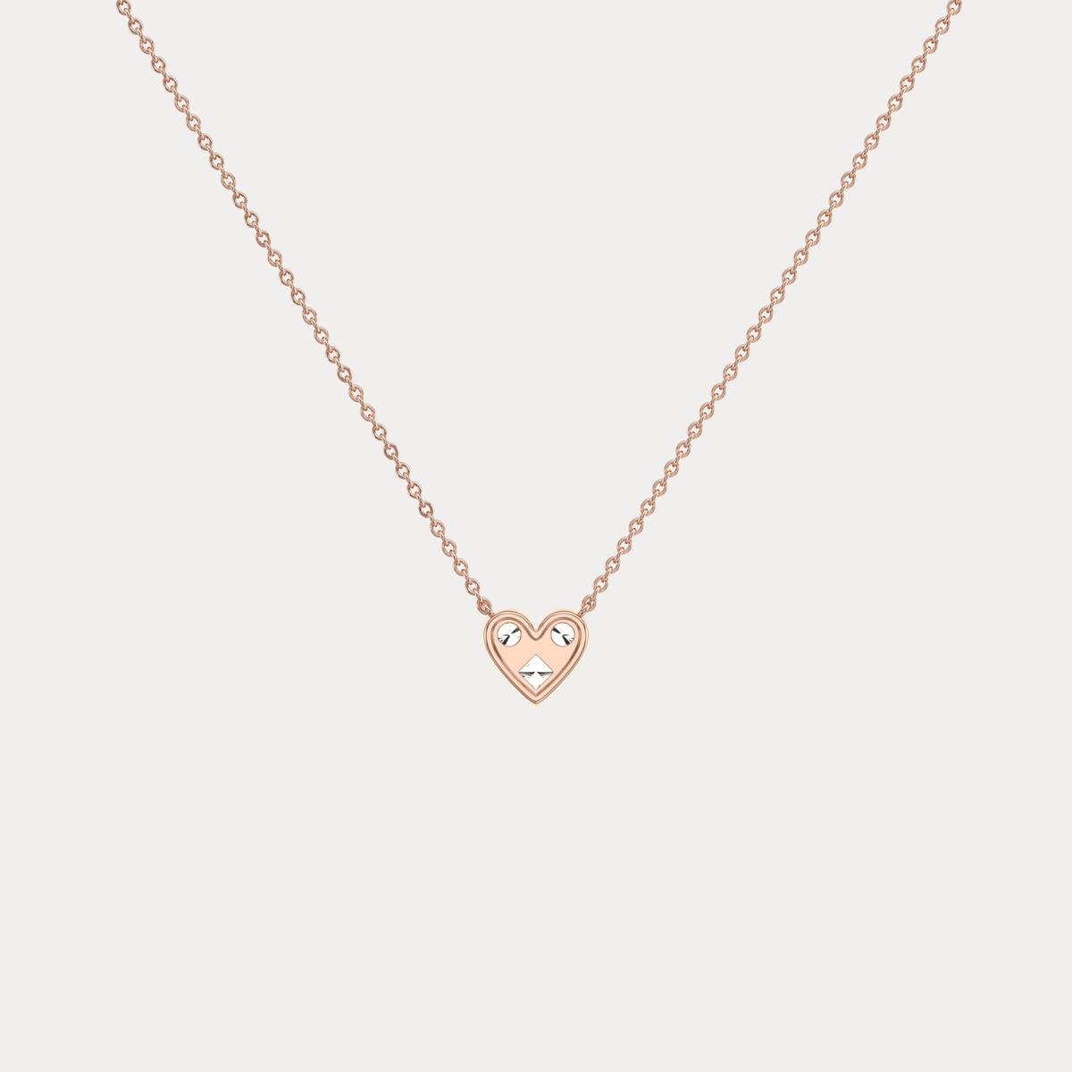Lab Diamond Heart Pendant Necklace In 14K Solid Gold/Platinum - Necklaces