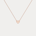 Lab Diamond Heart Pendant Necklace In 14K Solid Gold/Platinum - Necklaces