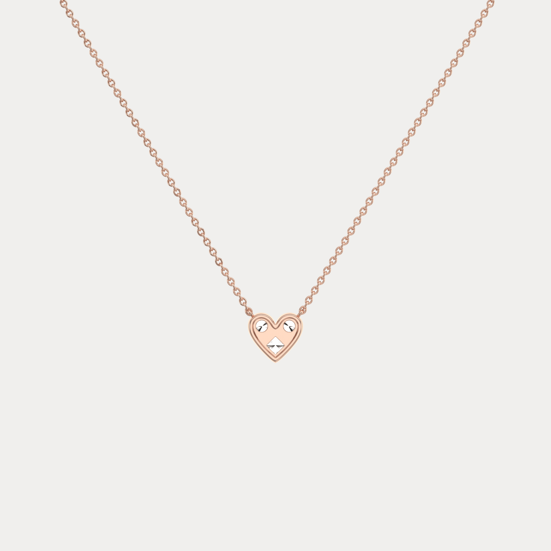 Lab Diamond Heart Pendant Necklace In 14K Solid Gold/Platinum - Necklaces