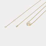 Lab Diamond Heart Pendant Necklace In 14K Solid Gold/Platinum - Necklaces