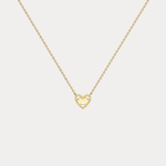 Lab Diamond Heart Pendant Necklace In 14K Solid Gold/Platinum - Necklaces