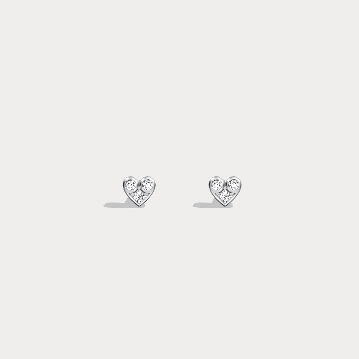 14K Gold/Platinum Heart - Shaped Lab - Grown Diamond Stud Earrings - Earrings