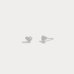 14K Gold/Platinum Heart - Shaped Lab - Grown Diamond Stud Earrings - Earrings