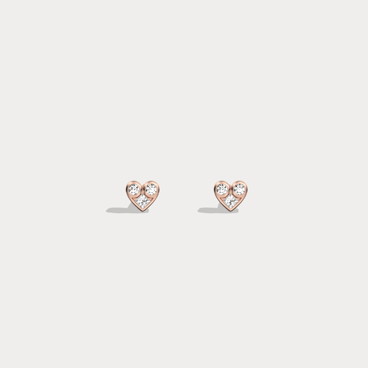 14K Gold/Platinum Heart - Shaped Lab - Grown Diamond Stud Earrings - Earrings