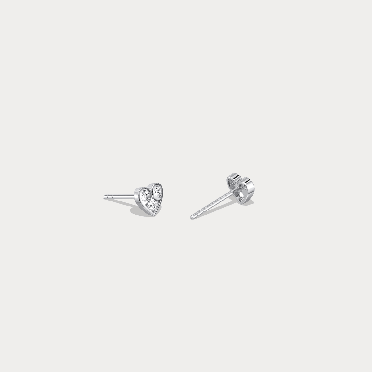 14K Gold/Platinum Heart - Shaped Lab - Grown Diamond Stud Earrings - Earrings