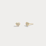 14K Gold/Platinum Heart - Shaped Lab - Grown Diamond Stud Earrings - Earrings