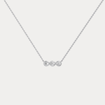 14K Gold Bezel Set 3 Stone Lab Dimaond Necklace - Necklaces