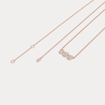 14K Gold Bezel Set 3 Stone Lab Dimaond Necklace - Necklaces