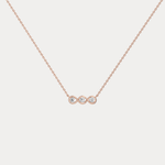 14K Gold Bezel Set 3 Stone Lab Dimaond Necklace - Necklaces