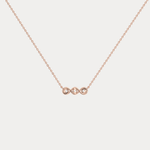 14K Gold Bezel Set 3 Stone Lab Dimaond Necklace - Necklaces