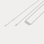14K Gold Bezel Set 3 Stone Lab Dimaond Necklace - Necklaces