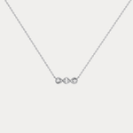 14K Gold Bezel Set 3 Stone Lab Dimaond Necklace - Necklaces