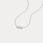 14K Gold Bezel Set 3 Stone Lab Dimaond Necklace - Necklaces